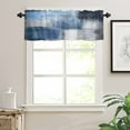 thumbnail image 3 of Hokiten Rod Pocket Curtain Valance, Abstract Blue Farmhouse Window Valance for Living Room, Bedroom, Kitchen Gradient Neutral Brush Strokes Artwork 54"W x 18"L, 3 of 8