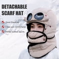 thumbnail image 3 of Visland Riding Headgear Thermal Hat with Detachable Scarf Zipper Design Windproof Glasses Skiing Riding Winter Hat, 3 of 8