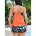 thumbnail image 6 of JYLFC Two-Piece Tummy Control Tankini Swimsuits for Women Modest Bathing Suit with Shorts, Orange L, 6 of 7