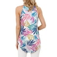 thumbnail image 4 of Nlife Women's Floral Print Crew Neck Tank Top, 4 of 8