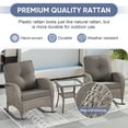 thumbnail image 4 of POCASSY Outdoor Rocking Chairs with Cushion, 3 Pieces Patio Rocker Gray Wicker Rattan Set with Wicker Side Table for Porch Deck Balcony, Gray, 4 of 8
