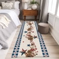 thumbnail image 4 of Runner Rug 2'x6', Independence Day Washable Non-Slip Hallway Runner Rugs, Red Blue Stars Stripes Flag Wood Plaid Bedside Rugs Floor Mats Carpet Runners for Kitchen Bathroom Laundry Room, 4 of 8