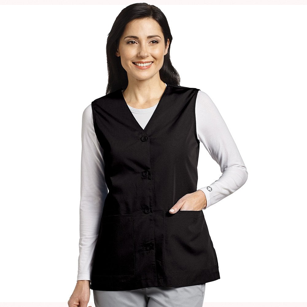 Marvella by White Cross Women's Button Front Solid Scrub Vest