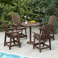 thumbnail image 2 of Costway 4 PCS Tall Bar Stool HDPE Patio Chair with Armrest Footrest Home Indoor Outdoor Brown, 2 of 8