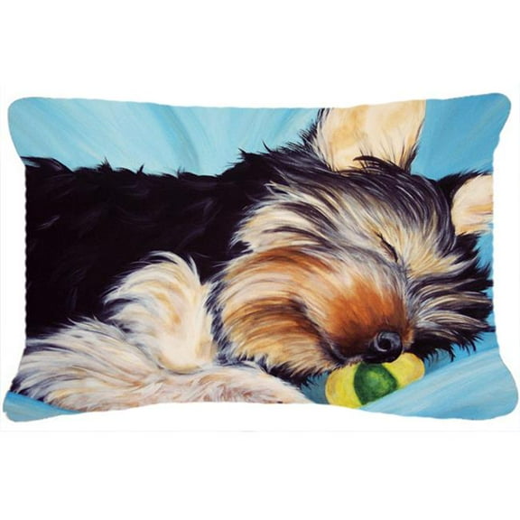 Naptime Yorkie Yorkshire Terrier Fabric Decorative Pillow