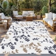 thumbnail image 2 of Grey Brown Botanical Outdoor Rug for Patio/Deck/Porch, Non-Slip Large Area Rug 6 x 9 Ft, Watercolor Spring Floral Summer Leaf Indoor Outdoor Rugs Washable Area Rugs, Camping Rug Carpet Runner, 2 of 8