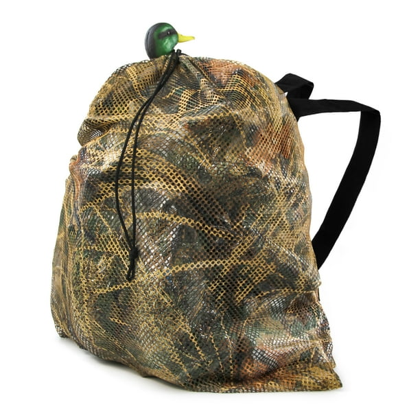 GUGULUZA Duck Mesh Decoys Bag, Pigeon/Goose/Turkey Carry Storage Backpack for Hunting (Camo