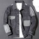thumbnail image 5 of Chaqueta vaquera para hombre, color gris cargo, abrigos vaqueros para hombre, otoño, original, de alta calidad, ropa de abrigo de invierno, moda, precio barato, estilo coreano G, 5 of 5