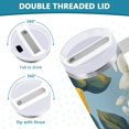thumbnail image 3 of Yayeee 40oz Stainless Steel Tumbler with Straw and Handle Double-Wall Insulated Travel Water Bottle, Lemon Pattern, 3 of 8