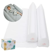 Fig and Blossom - 2-Pack Inflatable Bed Rail for Toddlers with Pump - Travel Bed Bumpers for Toddlers and kids - Blow-up Bed Bumper with Safety Flaps for King, Queen, Full, Twin, Toddler Size Beds