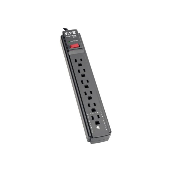 Tripp Lite Protect It! 6-Outlet Surge Protector, 15 ft. Cord, 790 Joules, Black Housing TLP615B
