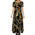 thumbnail image 1 of Robe Imprimée Chaînes Dorées Éléphant et Tigre Mode de Rue Bohème Longues Robes Dames Robe Maxi Élégante Cadeau d'Anniversaire, 1 of 5