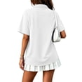 thumbnail image 5 of Polo Shirts for Women Button Collared Summer Short Sleeve Tops Lightweight Work Golf Shirt Womens Blouses White M, 5 of 9
