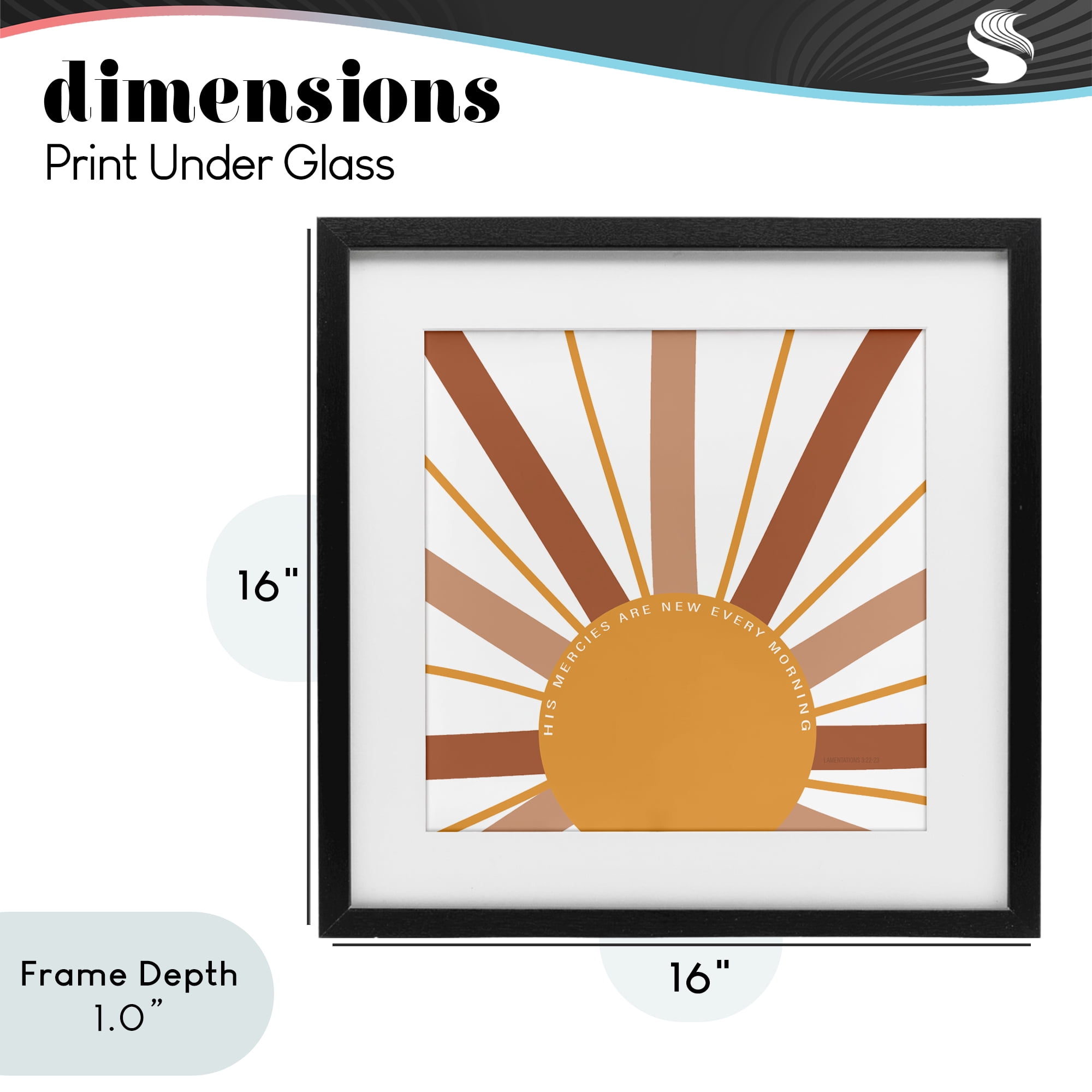 Stupell Industries His Mercies Every Morning Black Framed Print Under Glass, design by SD Graphics Studio