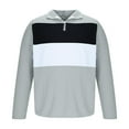 thumbnail image 4 of FAWUUDO Mens Quarter Zip Pullover Casual Lightweight Fleece Sweatshirts Fall Baggy Trendy Athletic Golf Pullovers Gray, 4 of 7