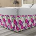 thumbnail image 1 of Botanical Bed Skirt, Pattern with Gentle Bindweeds and Leaves on Dotted Background Garden Art Theme, Elastic Bedskirt Dust Ruffle Wrap Around for Bedding Decor, 4 Sizes, Multicolor, by Ambesonne, 1 of 2
