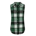 thumbnail image 4 of UQJfacai Girls Plaid Vest Kids Button Down Sleeveless Shacket Shirt Jacket Lapel Collar Casual Fall Jackets with Pockets 5-15 Years, 4 of 8