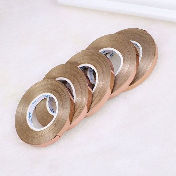 HEMOTON 5PCS  10m Rose Gold Ribbon Gift Ribbon Curling Ribbon For Gift Present Souvenir Crafts