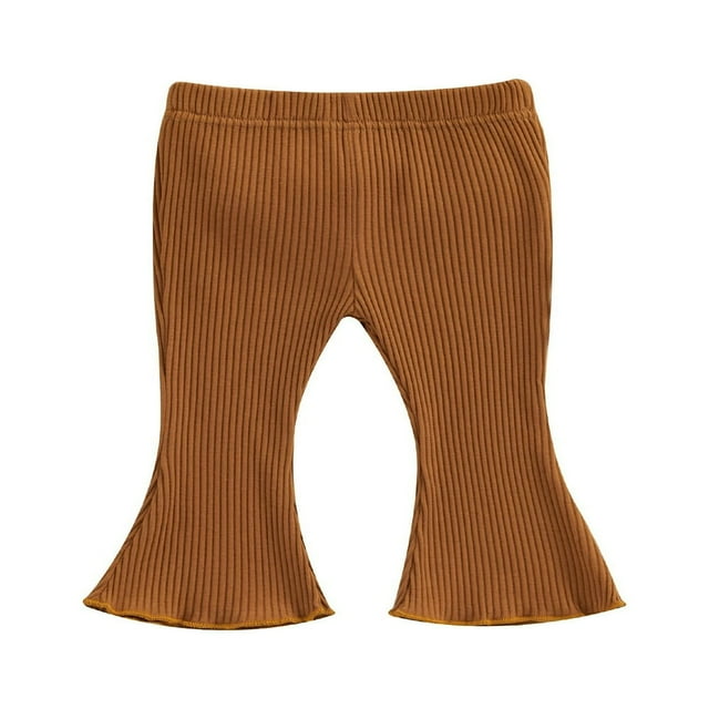 Leggings Décontractés pour Bébé Fille avec Cloche et Texture Côtelée