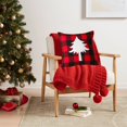 thumbnail image 4 of ¡Ahorra Grande!, Funda de cojín con bordado a cuadros rojos y negros de Navidad, estilo navideño, para dormitorio, sala de estar, sin núcleo Akmoler, 4 of 7