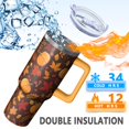 thumbnail image 2 of 40oz Leakproof Tumbler w/ Straw - Stainless Steel Vacuum Insulated, Fall Maple Leaves Handle Cup Gift for Adults, 2 of 5