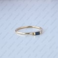 thumbnail image 4 of Baguette Blue Sapphire & Cubic Zirconia Three Stone Ring, 925 Sterling Silver Ring. Light Waight Ring. Gift For Her., 4 of 5