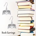 thumbnail image 5 of Book Lovers Gifts Earrings 925 Sterling Silver Book Dangle Drop Earrings Women Book Jewelry for Reading Lovers Gifts, 5 of 6