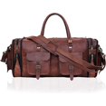 thumbnail image 2 of RUZIOON Handmade Vintage Travel Luggage 20 Inch Duffel Gym Sports Bag Weekender Travel Overnight Carry One Duffel Bag For Men (20 inch), 2 of 5