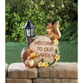 thumbnail image 2 of Zingz & Thingz Floral "Welcome To Our Garden" Squirrels Solar Powered Street Light - 9.5" - Brown, 2 of 4