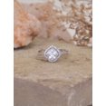 thumbnail image 3 of Moissanite Flower Halo Engagement Ring 925 Sterling Silver Ring Zircon Accented Anniversary Gift Ring Promise Ring For Women, 3 of 5