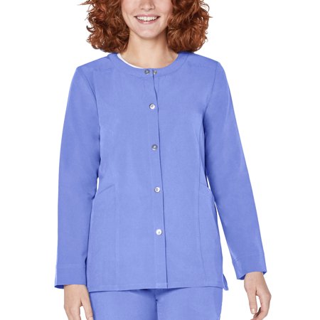 Ladies Warm Up Scrub Jacket - Adar Addition Scrubs For Women- Snap Front Warm Up Scrub Jacket
