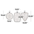 thumbnail image 3 of DecMode White Wooden Carved Scroll Wall Decor with Gray Geometric Metal Ring Frames (3 Count), 3 of 14