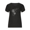 thumbnail image 3 of Oalirro Women's Tops, Tees & Blouses Women Blouses and Tops Fashion Fashion Women's Summer V-Neck Short Sleeve Print Casual T-shirt Blouse Black, 3 of 4