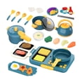 thumbnail image 3 of Juego de cocina de juguete con ollas, sartenes y utensilios para chefs jóvenes a partir de 3 años azul, 3 of 9