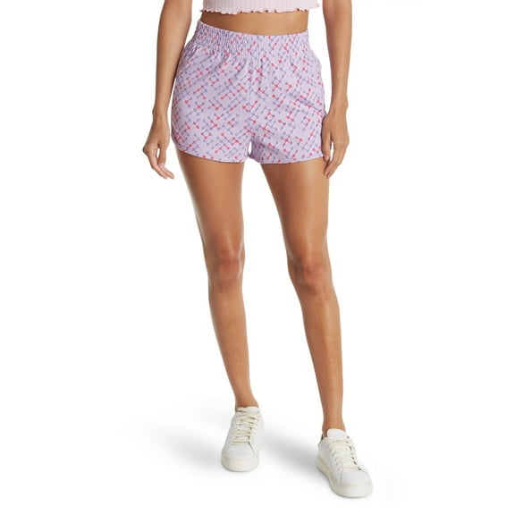 Abound Womens Shorts Printed Pull On Smocked Waist Purple XXS