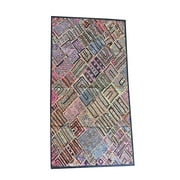 Mogul Indian Vintage Tapestry Embroidered Patchwork Kutch Banjara Mirror Work Ethnic Wall Hanging