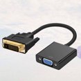 thumbnail image 3 of Adaptador convertidor de video DVI macho a VGA hembra 1080P, cable adaptador DVI-D a VGA de 24+1 25 pines para TV, computadora y portátil (negro), 3 of 7