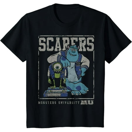 

Monsters University Mike And Sully Scarers Youth T-Shirt for Boy Girl Kids Toddler Black Color Size 3T
