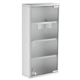 thumbnail image 2 of 4 Tier Lockable Medicine Cabinet 12x24 Stainless Steel Bathroom Wall Mounted Storage with Lock and Shelves, 2 of 12