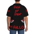 thumbnail image 3 of Fotbe Happy Halloween2 Camisa Estampada de Manga Corta para Hombre, Casual de Verano, Estilo Playero, Sin Arrugas-Small, 3 of 5