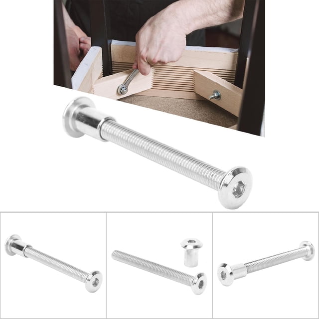 Kit De 10 Pares De Tornillos Y Tuercas Con Cabeza Hexagonal, M6 Chapado En Acero Al Carbono, A Prueba, Con Cabeza Plana, Para Montaje De Muebles Y Proyectos De Bricolaje