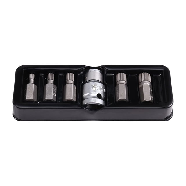 Juego de 7 Puntas de Destornillador de 1/2" y 3/8" (10 mm) para Destornilladores Estriados Torx Hexagonales RIBE L30 mm S2 0414 (2024)
