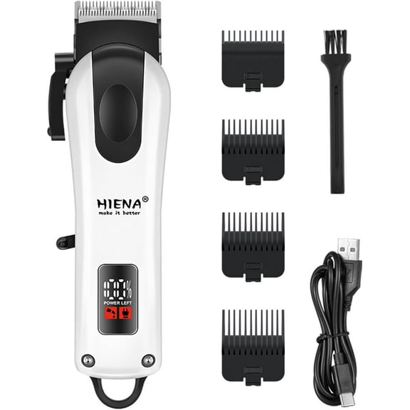 Professional Hair Clippers for Men, Cordless Barber Clippers with Adjustable Precision Blades, Mens Beard Trimmer, LED Display, Professional Barbers & Home Haircutting