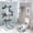 style-323, variant on Personalised Flying Reindeer 4 Pcs Shower Curtain Sets Bath Mat U-Shaped Floor Mat Toilet Lid Oval Rug Custom Name Waterproof Shower Curtain for Bathroom Decor