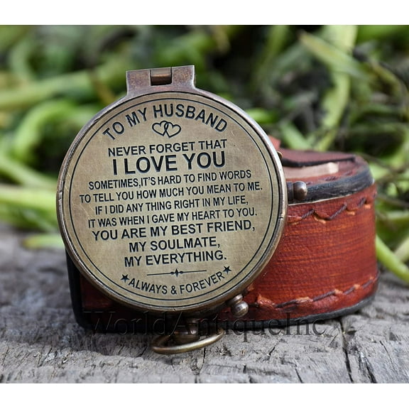 Nautical Compass, Gift for Husband,Anniversary,Wedding Gift for Him, Long Distance Boyfriend Gift, Fiance Gift I Miss You Long Distance Relationship Gift for Army Boyfriend Gift