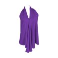 thumbnail image 4 of Womens Tank Tops Flowy Backless Elegant Draped Front Basic Summer Loose Fit Tops Halter Neck Sleeveless Solid Color Clothes Casual Comfort Beach Everyday Wear,Dark Purple,L, 4 of 4