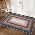 thumbnail image 3 of FairOnly Machine Washable Low Pile Brocade 2'x3' Rug Textured Geometric Non Slip Non Shedding Mat for Kitchen Bathroom,Blue, 3 of 7