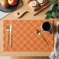 thumbnail image 2 of Orange Stripes Placemats Set of 6, Simple Geometric Modern Monochrome Placemats for Dining Table, Place Mats for Kitchen Tabletop, Waterproof Wipeable Dining Table Mats Set, 2 of 9