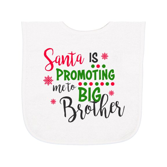 Inktastic Santa is Promoting Me to Big Brother Baby Terry Cloth Bib