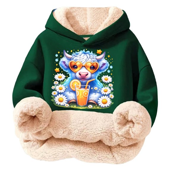 Big Girls Graphic Hoodie Long Sleeved Hooded Sweatshirt Pullover with Cute Print Designs Trendy Fall Outfits Size 11-12T , Green